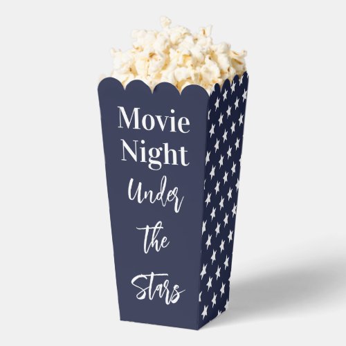 Movie Night Under the Stars Dark Blue and White Favor Boxes