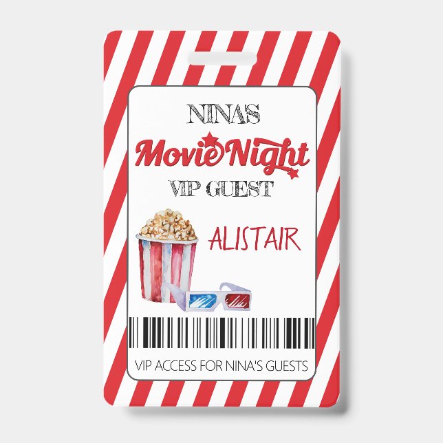 Movie Night VIP Guest Lanyard, Cinema Lanyard, Bad Badge (Front)