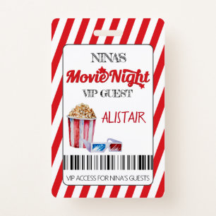 Movie Night VIP Guest Lanyard, Cinema Lanyard, Bad Badge