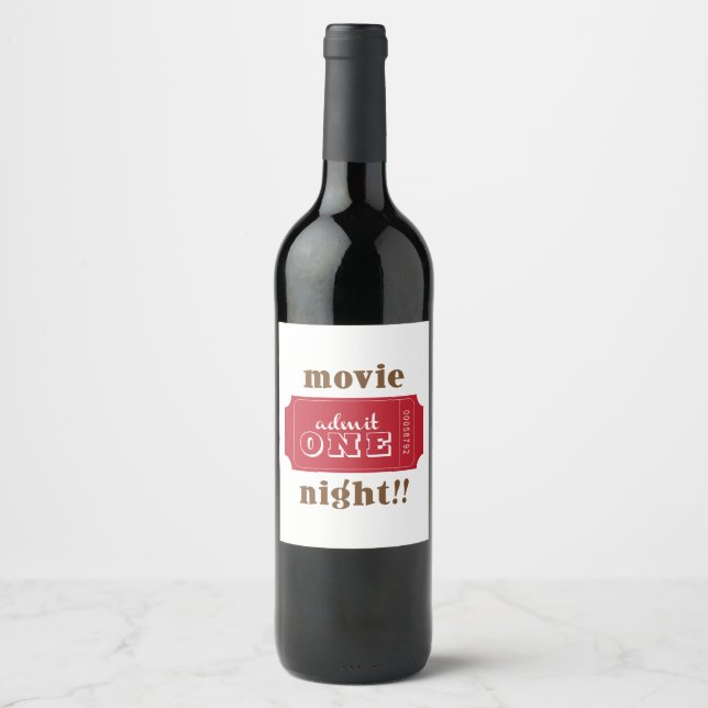 Movie Night Wine Label (Front)