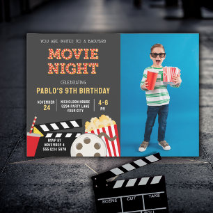 MOVIE NIGHT WITH PHOTO INVITATION