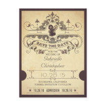Movie or cinema save the date admission tickets announcement postcard