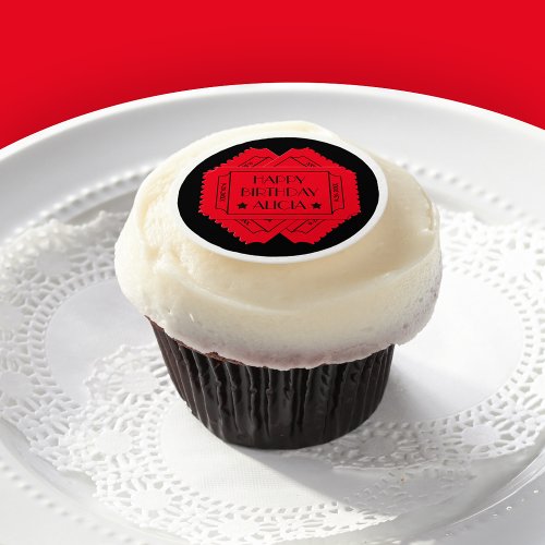 Movie Party Admission Tickets Happy Birthday Edible Frosting Rounds