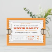 Movie Party Birthday Party Admission Ticket Invitation (Standing Front)