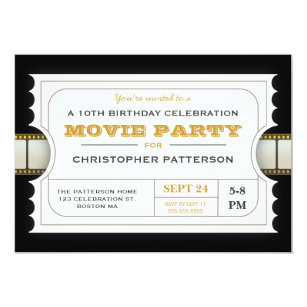movie birthday invitations zazzle