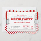 Movie Party Birthday Party Admission Ticket | Red