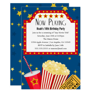 movie birthday party invitation