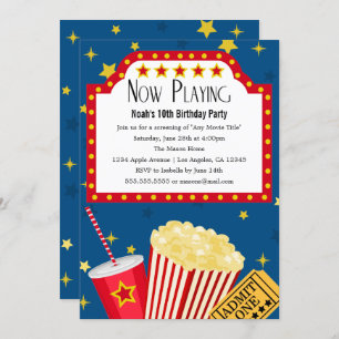 Movie Party   Birthday Party Invitation