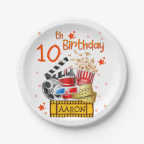 Movie Party Cinema Theater Birthday Matching  Paper Plates