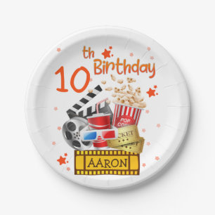 Movie Party Cinema Theater Birthday Matching Paper Plates