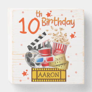 Movie Party Cinema Theater Birthday Matching Wooden Box Sign