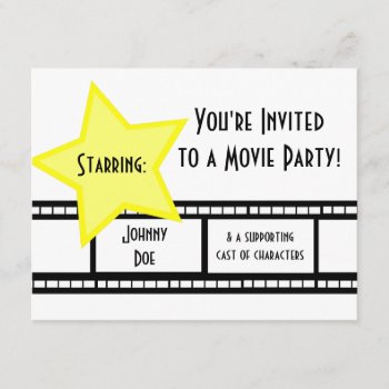 Movie Party Invitation by rdwnggrl at Zazzle