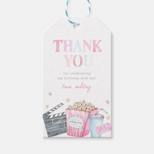 Movie Party Thank You Tags