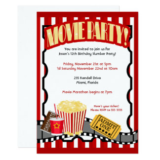 birthday movie invitations