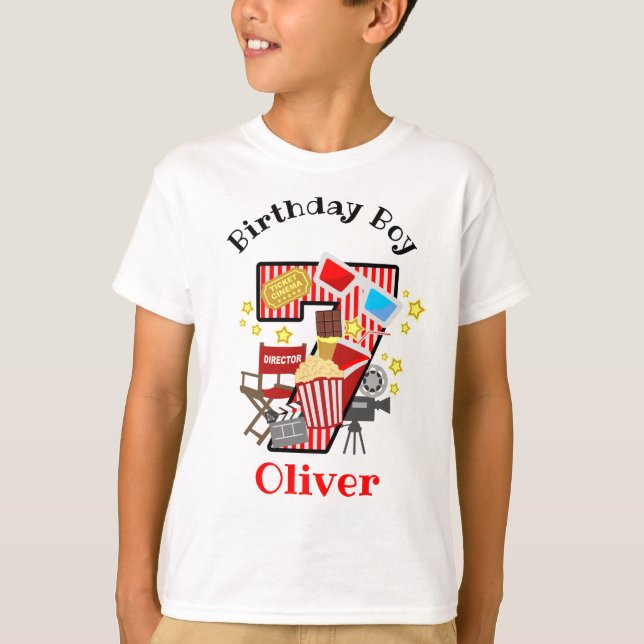 Movie Patry Seventh Birthday Boy shirt  (Front)