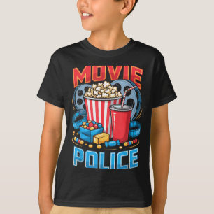 Movie police film movie food night snack popcorn T-Shirt
