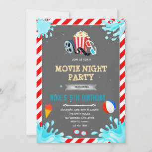 Movie pool party invitation
