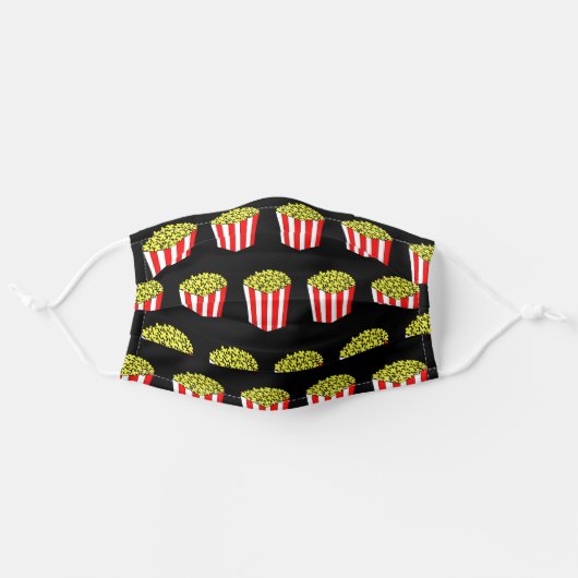 Movie Popcorn Adult Cloth Face Mask (Front, Unfolded)