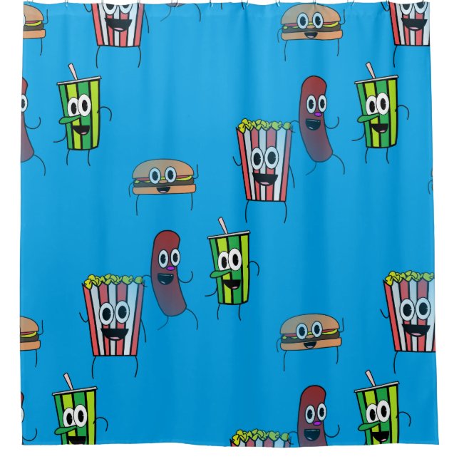 movie popcorn bathroom shower curtain (Front)