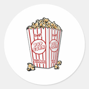 Movie Popcorn Classic Round Sticker