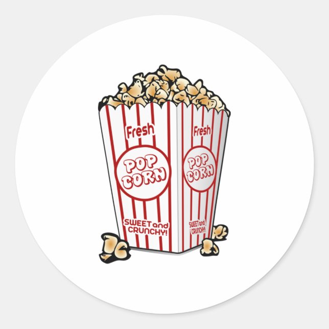 Movie Popcorn Classic Round Sticker (Front)