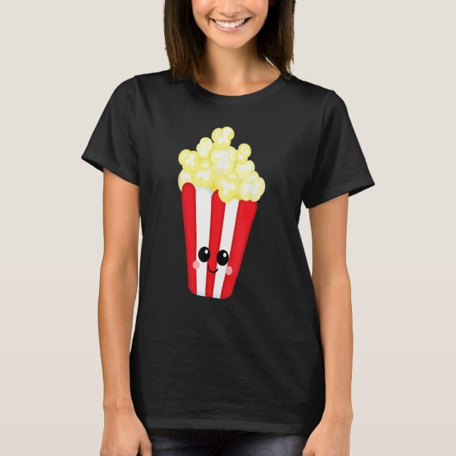 Movie Popcorn Face Shirt Funny Food Foodie Kids Sc (Front)