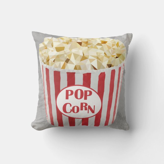 Movie Popcorn Home Theater Design Throw Pillow (Front)