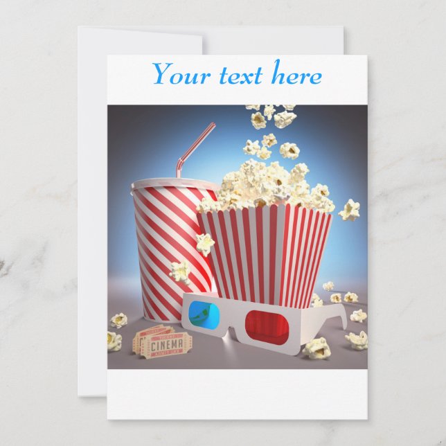 Movie popcorn invitations (Front)