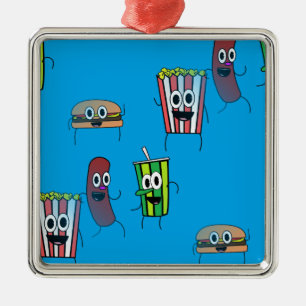 movie popcorn metal ornament