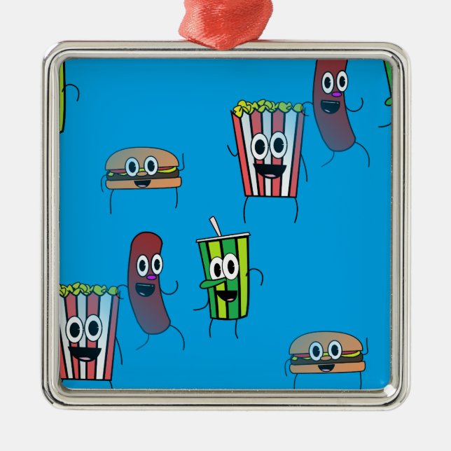 movie popcorn metal ornament (Front)