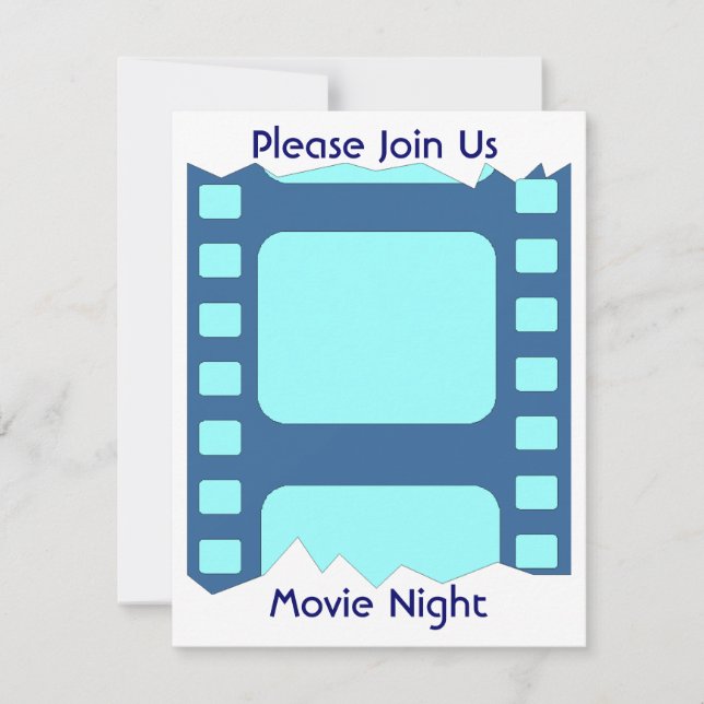 MOVIE & POPCORN PARTY INVITATION HOME THEATER NITE (Front)