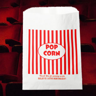 Movie Popcorn Personalized Party Favor Bag