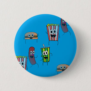 movie popcorn pinback button