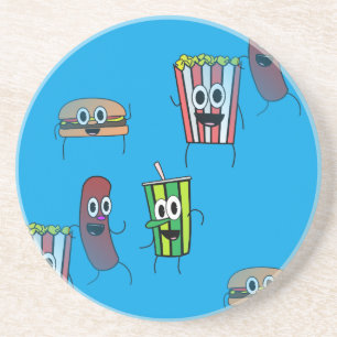 movie popcorn sandstone coaster