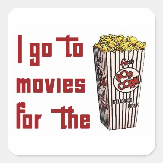 Movie Popcorn Square Sticker