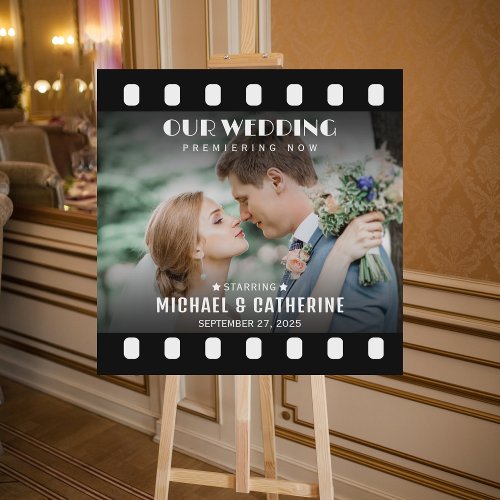 Movie Poster Film Reel Couple Photo Wedding