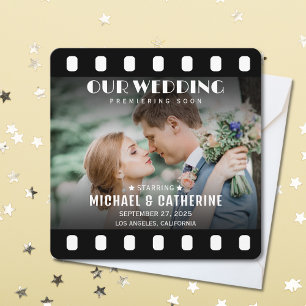Movie Poster Film Reel Wedding Unique  Save The Date