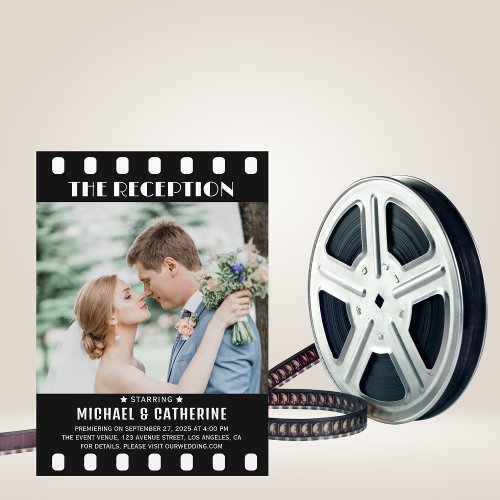 Movie Poster Film Strip Black And White Wedding Invitation