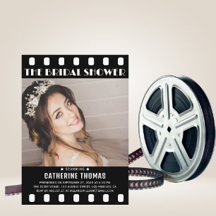 Movie Poster Film Strip Black And White Wedding Invitation