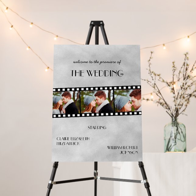 Movie Poster Film Strip Wedding Welcome Sign (In Situ (Stand))