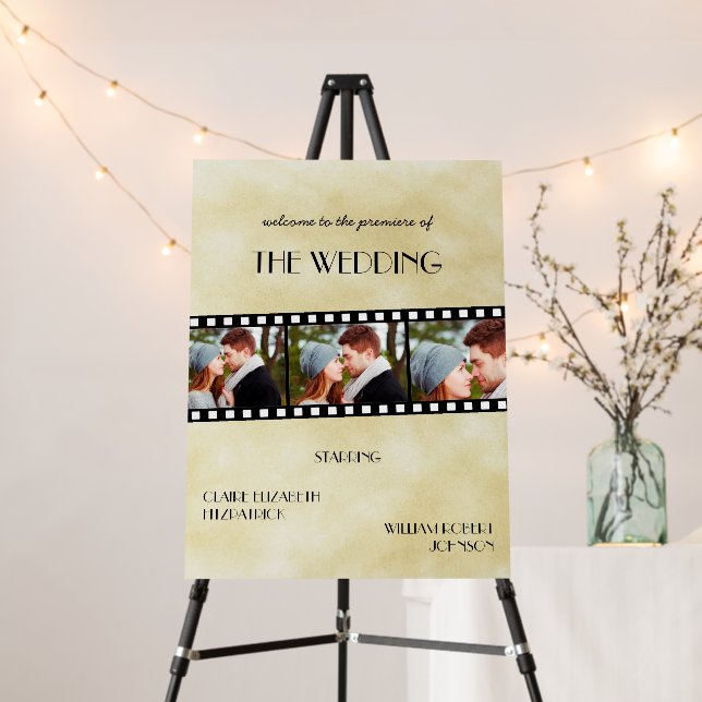 Movie Poster Film Strip Wedding Welcome Sign (In Situ (Stand))