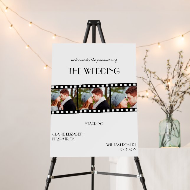 Movie Poster Film Strip Wedding Welcome Sign (In Situ (Stand))