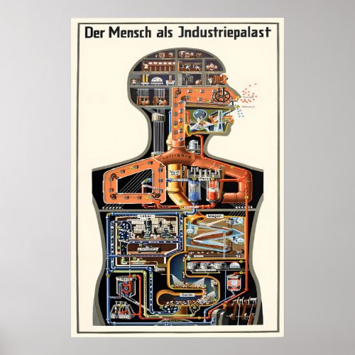 Movie poster Fritz Kahn 'Man as Industrial Palace'