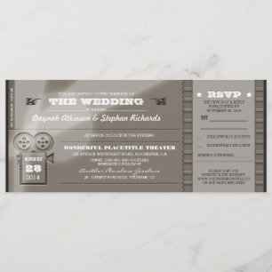 Movie Premiere Wedding Tickets Invitations