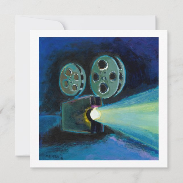 Movie projector colorful expressive painting art announcement (Front)