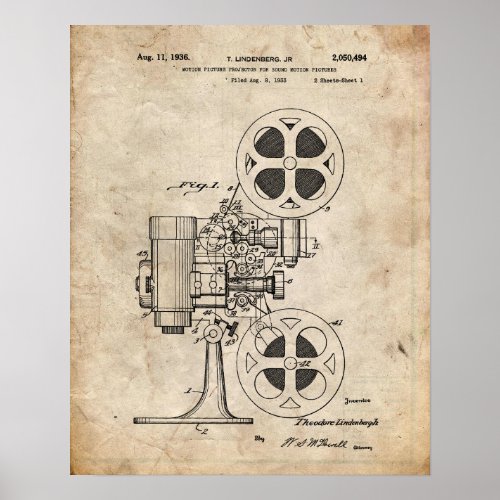 Movie Projector Patent Poster