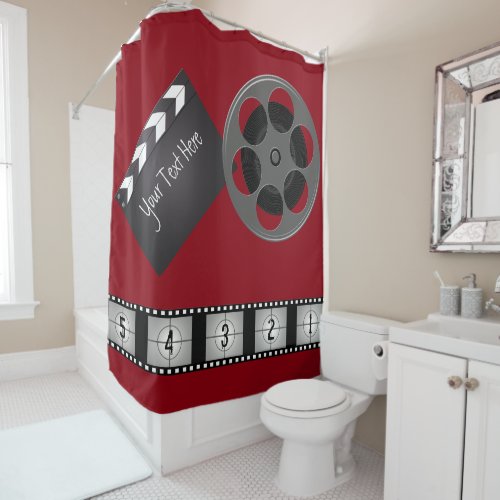 Movie Reel Clapboard Film Strip Shower Curtain
