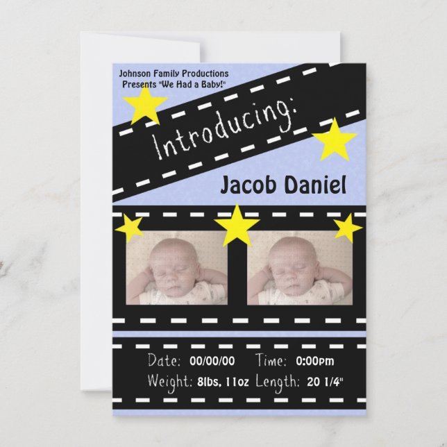 Movie Reel Clapper Board Announcement (Front)