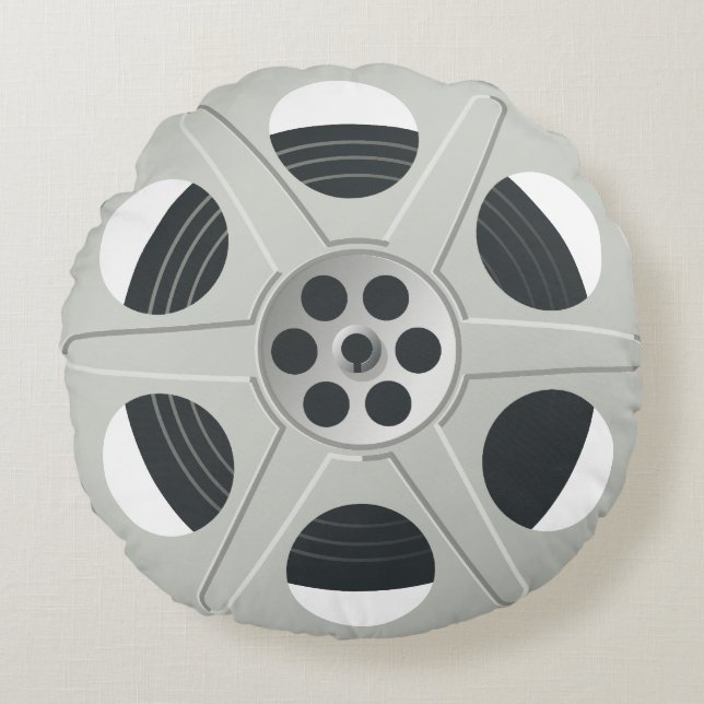 MOVIE REEL: DESIGN FOR FILM BUFFS ROUND PILLOW (Front)