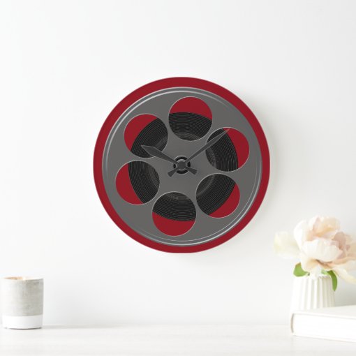 Movie Reel Large Clock | Zazzle